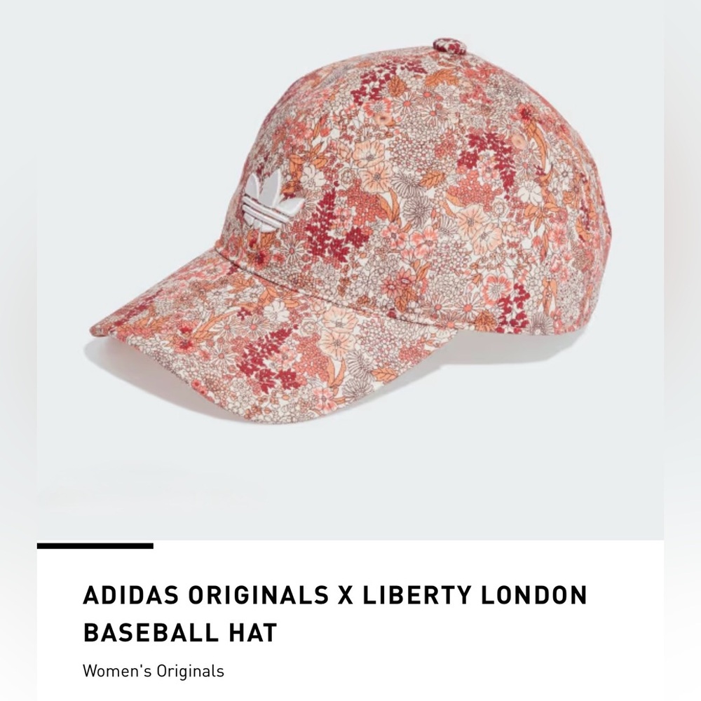 NWT WOMEN’S ADIDAS X LIBERTY LONDON FLORAL BASEBALL HAT, White/Blush, Limited Ed
